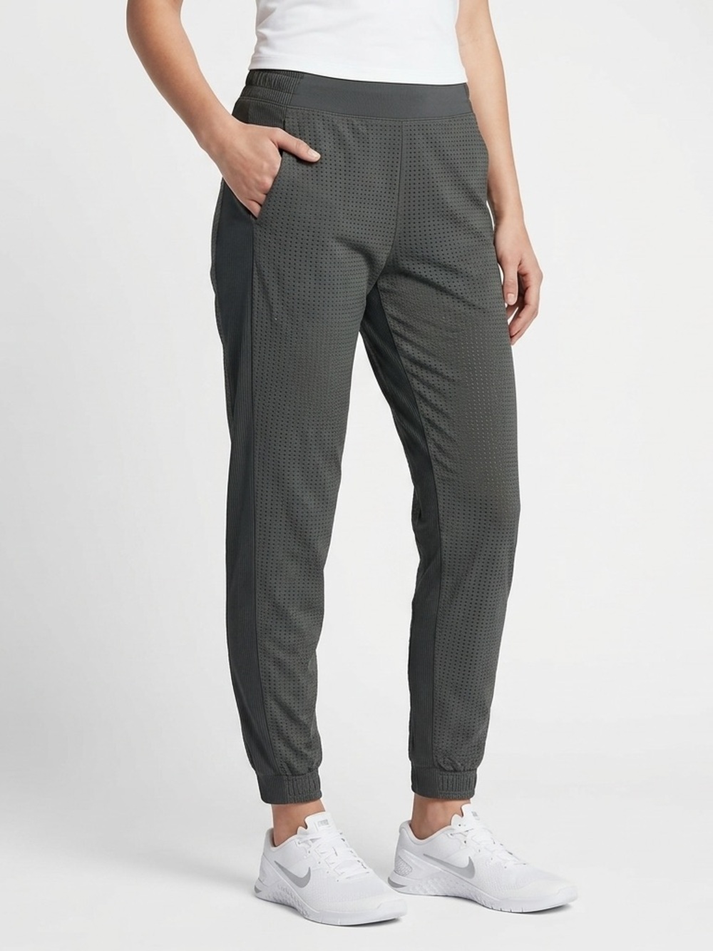 Athleta Womens Textured Brooklyn Jogger Size 2 Dark Green Lightweight Athletic